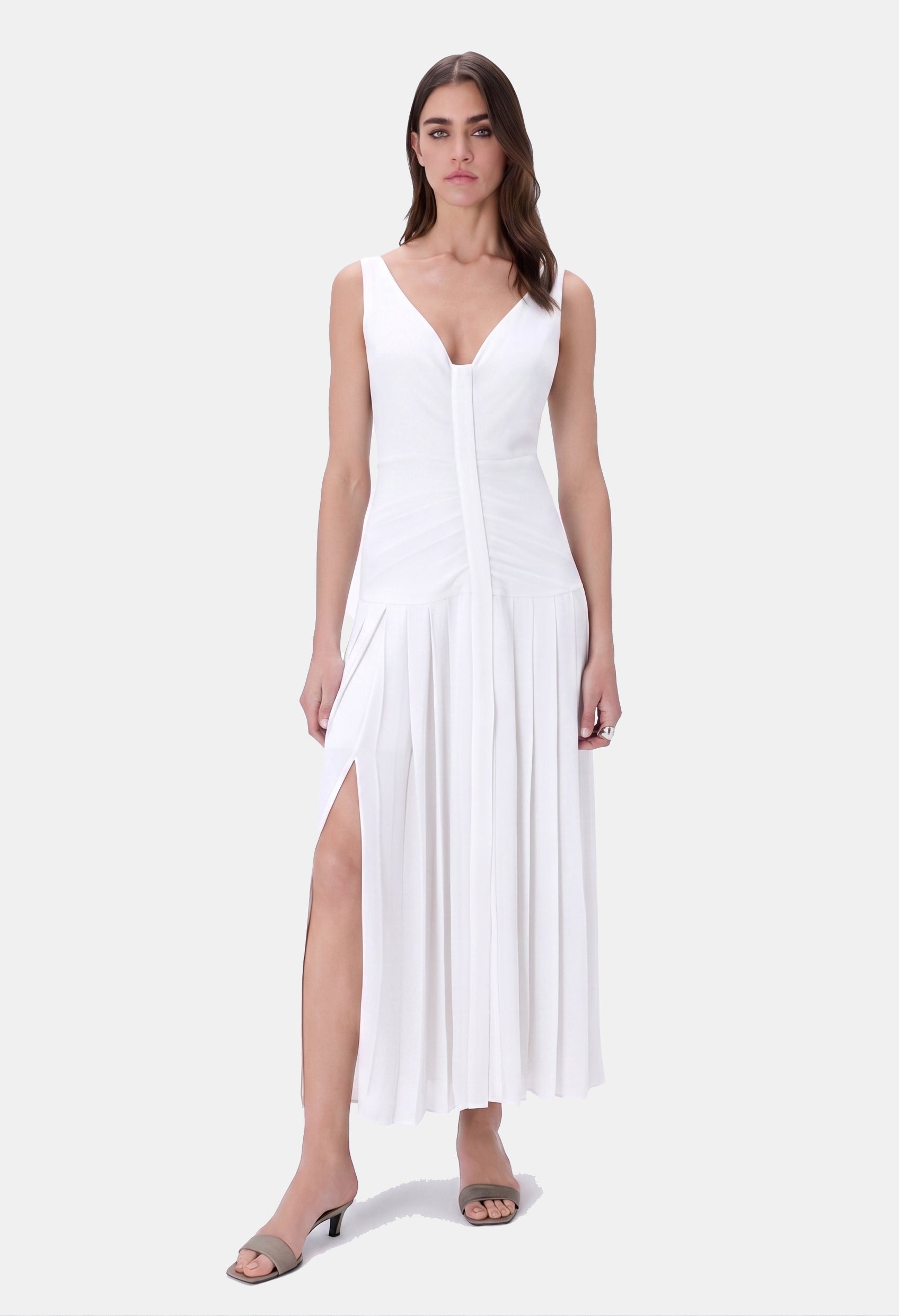 claude pleated dress Claude Burgundy Pleated Dress, Women's Fashion, Dresses & Sets, Dresses on Carousell