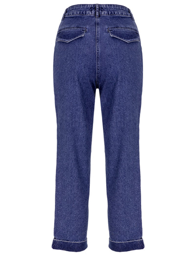 Pleated Denim Pants