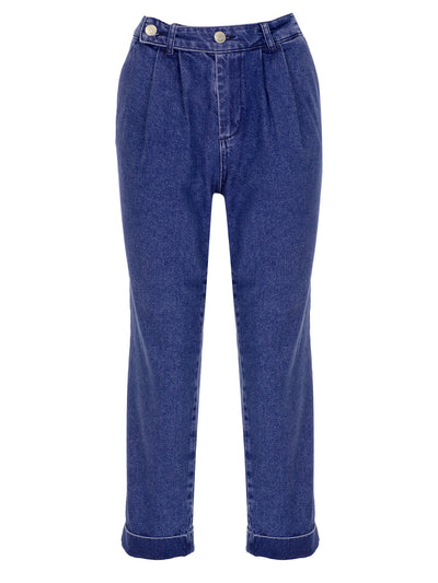 Pleated Denim Pants