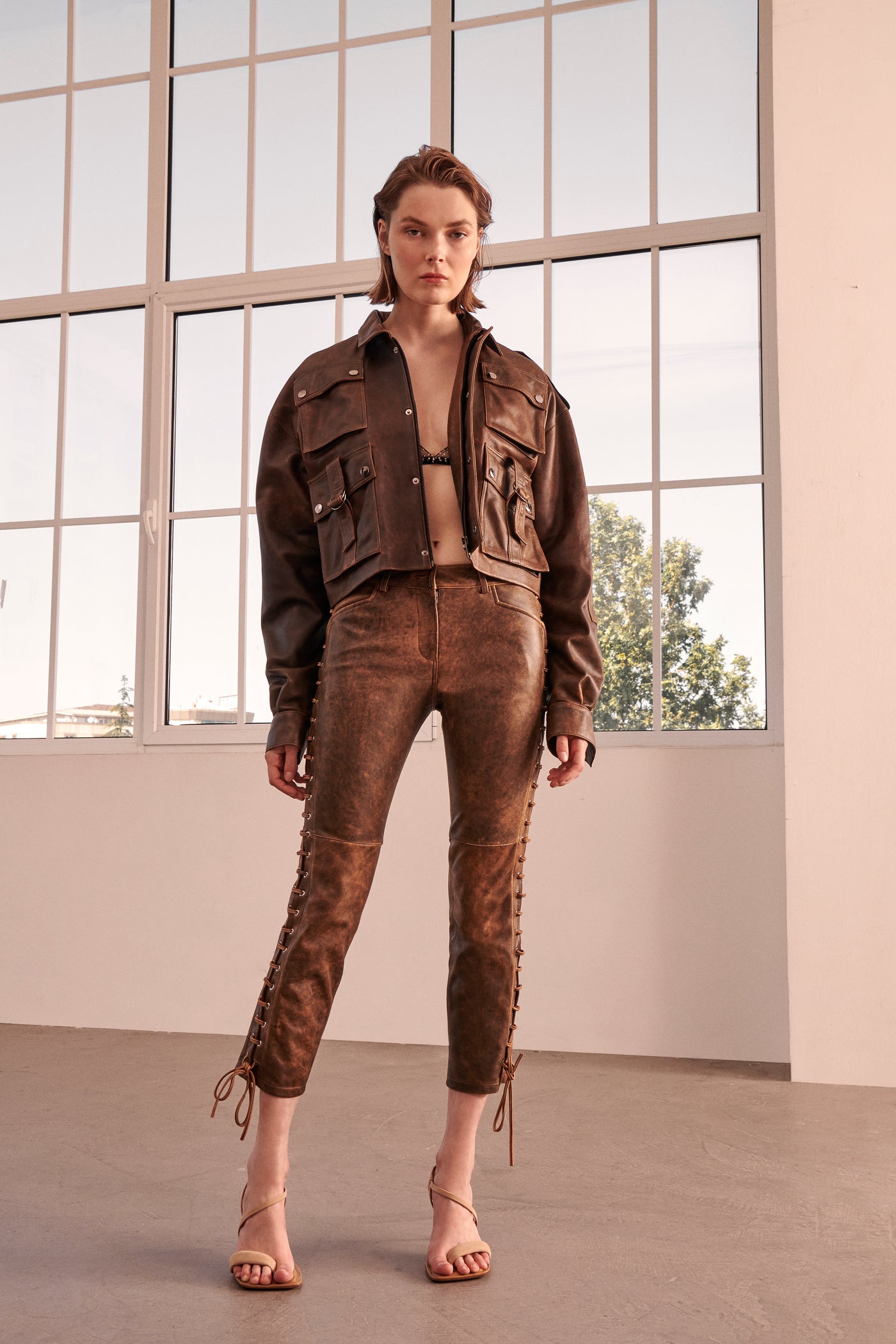 Wing Leather Pants